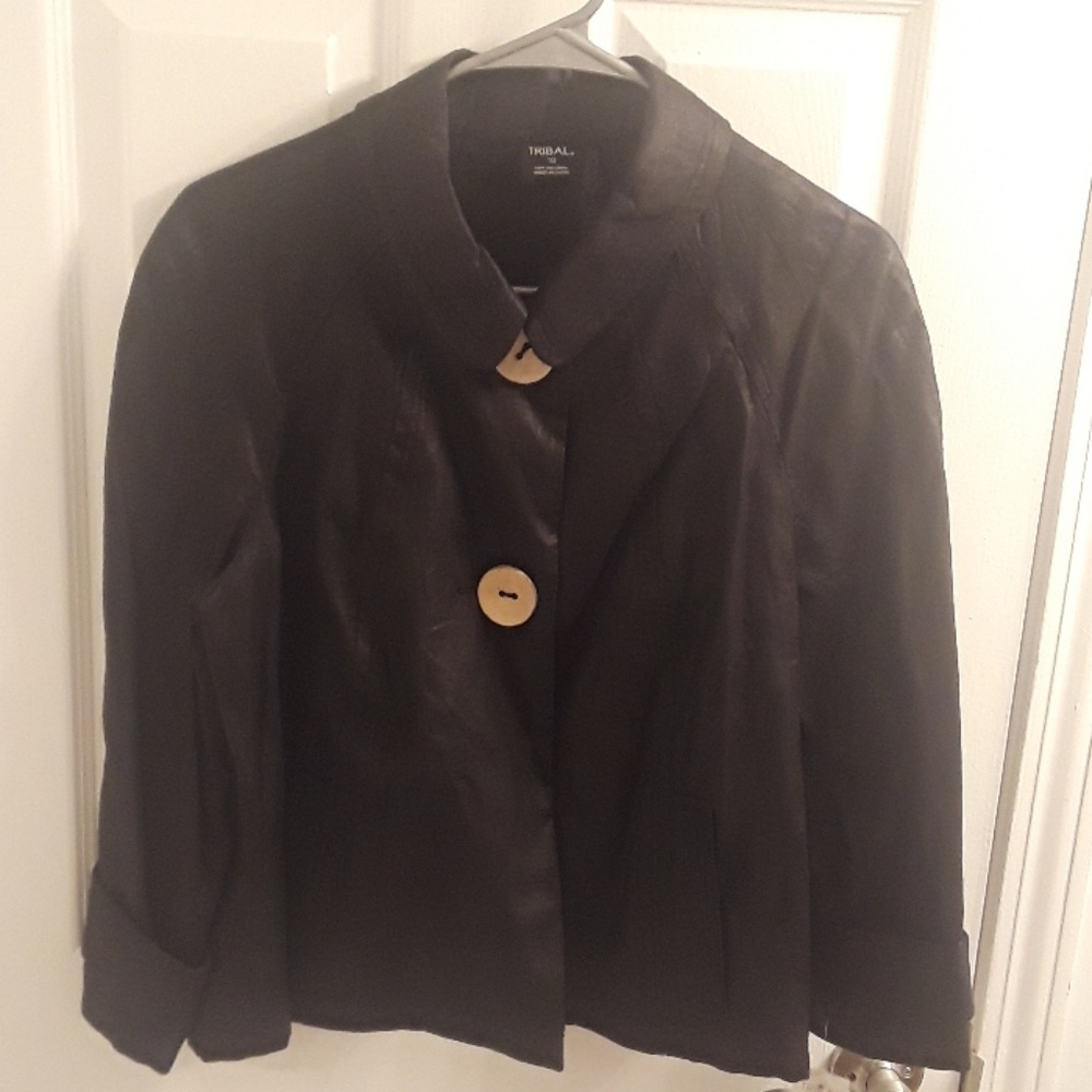 NWT TRIBAL Sportswear 100% Linen 2 Buttons Blazer